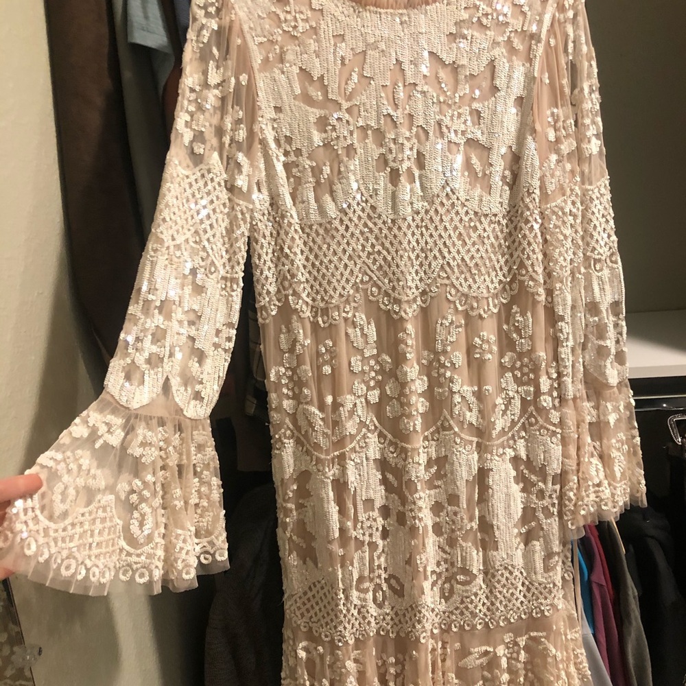 Sequence wedding dress from anthropology